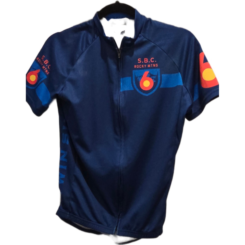Twin Six Speedy Bike Club Rocky Mtns Cycling Jersey Navy Blue Medium V27709